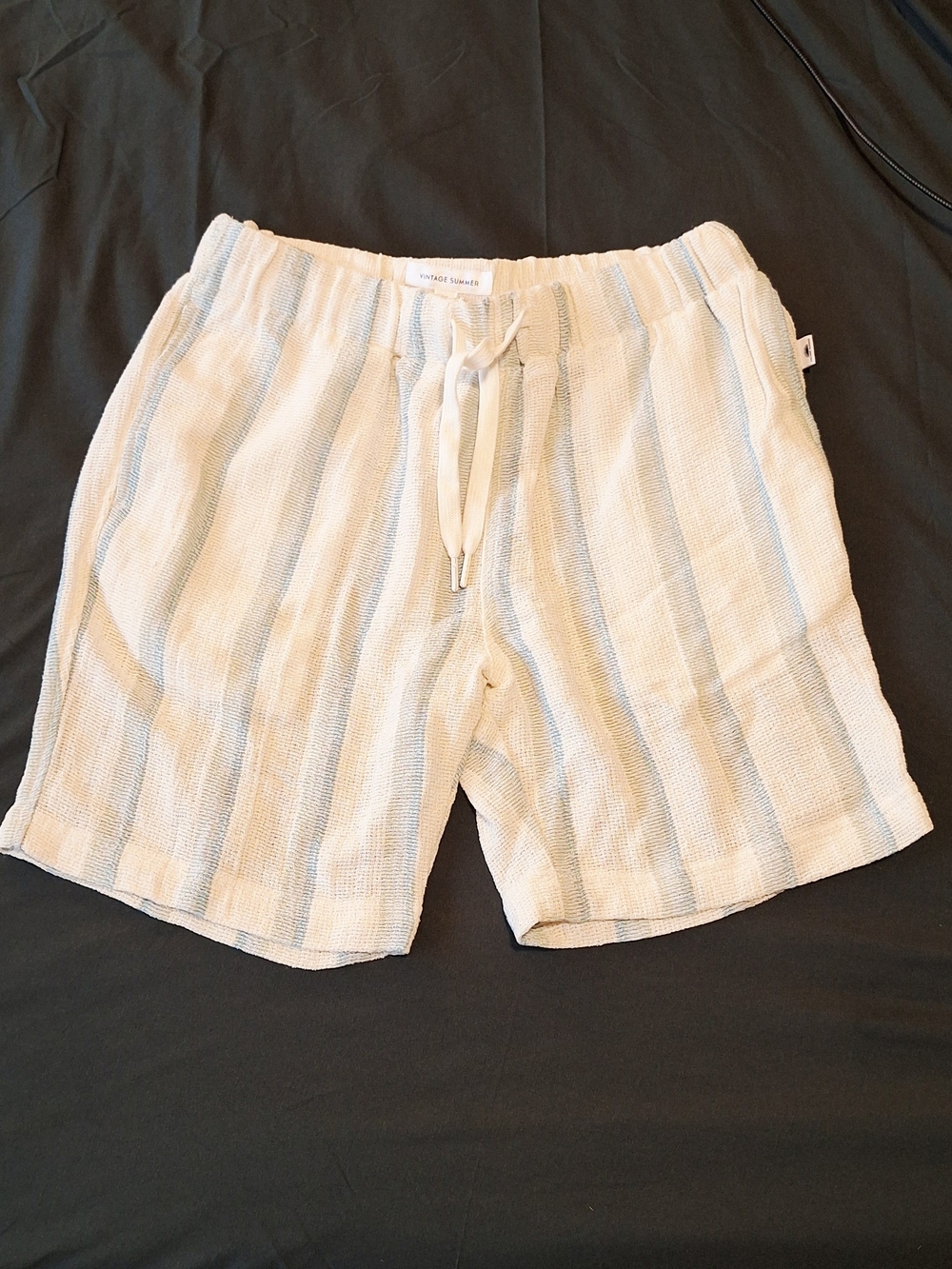 NWOT Light Blue Striped Lightweight Drawstring Shorts